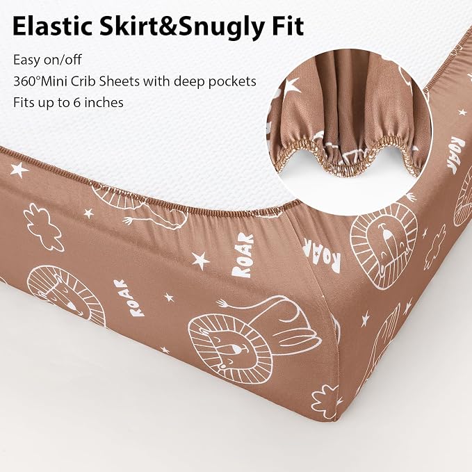 Baby Mini Crib Sheets Boy, Portable 38”x26” Pack and Play Sheets Fitted - Image 7