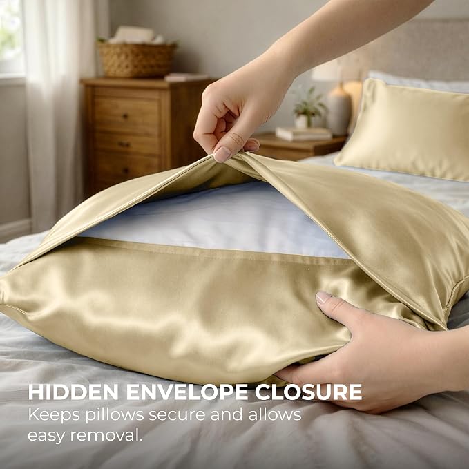 Pure Bedding Satin Pillowcase 2 Pack - Image 7