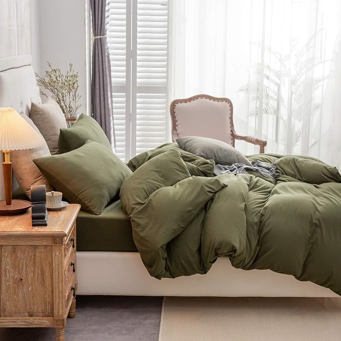 PURE ERA Jersey Knit Duvet Cover Set 100% T-Shirt Cotton Super Soft Comfy 2pc - Image 3