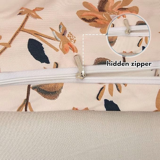 JSD Fall Floral Duvet Cover Set King Size, 3 Piece Boho Botanical Printed - Image 6