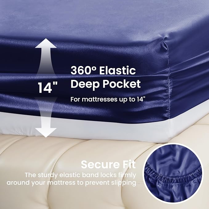 Love's cabin Twin XL Satin Sheet Sets - Image 4