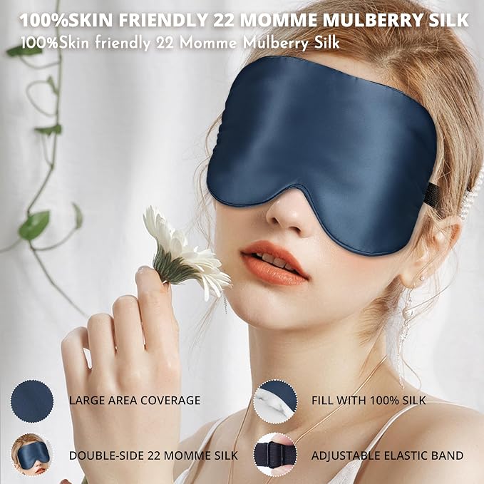 Silk Sleep Mask 100% 22 Momme Mulberry, Sleep Eye Mask - Image 2