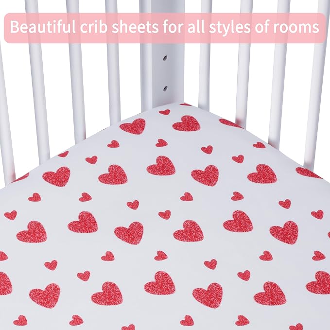 GUNTAIL Baby Crib Sheets for Boys Girls, 2 Pack Fitted Crib Sheet for Standard - Image 4