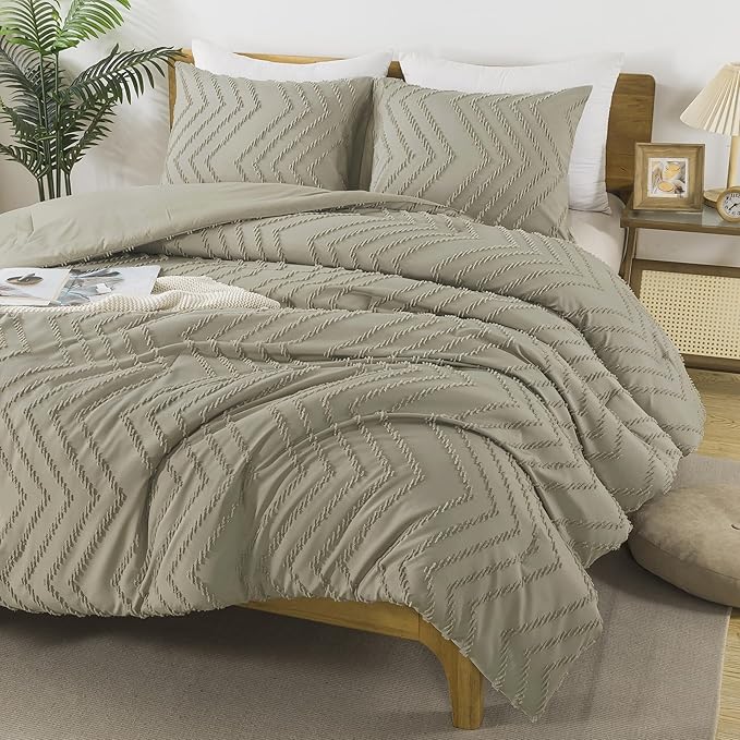 Andency Oatmeal Twin/Twin XL Comforter Set, Twin Bed Comforter - Image 2