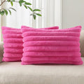 Pallene Faux Fur Plush Lumbar Throw Pillow Covers 12x20 Set of 2, Luxury Soft by PALLENE