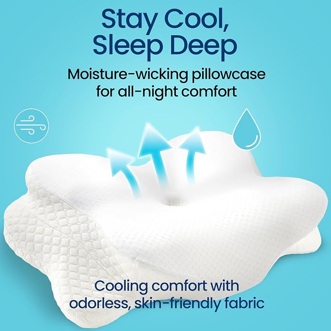 Cervical Neck Pillow for Sleeping, Ergonomic Contour Soft Non Collapsing Memory - Image 7