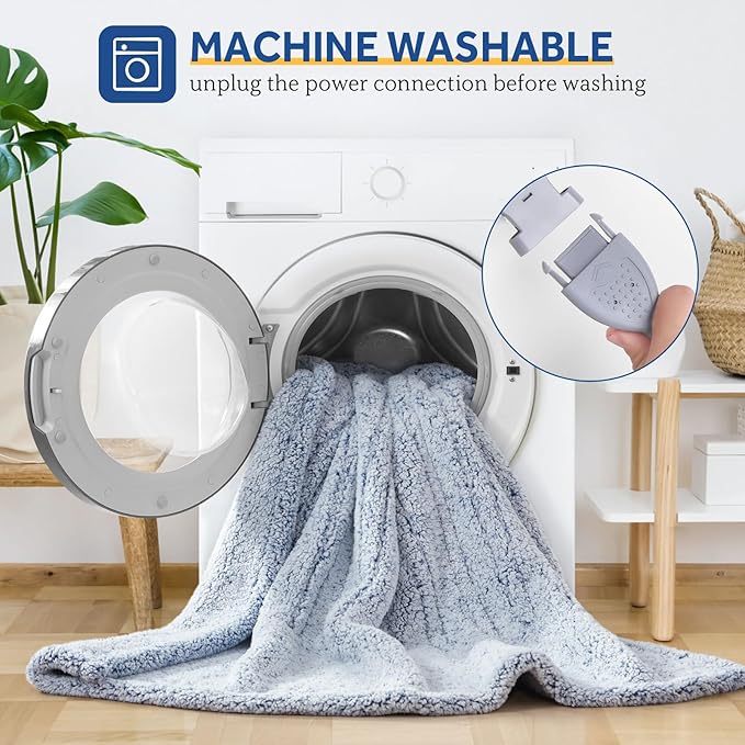 Sealy Electric Blanket Twin Size, Soft Sherpa Heated Blanket Single Control - Image 6