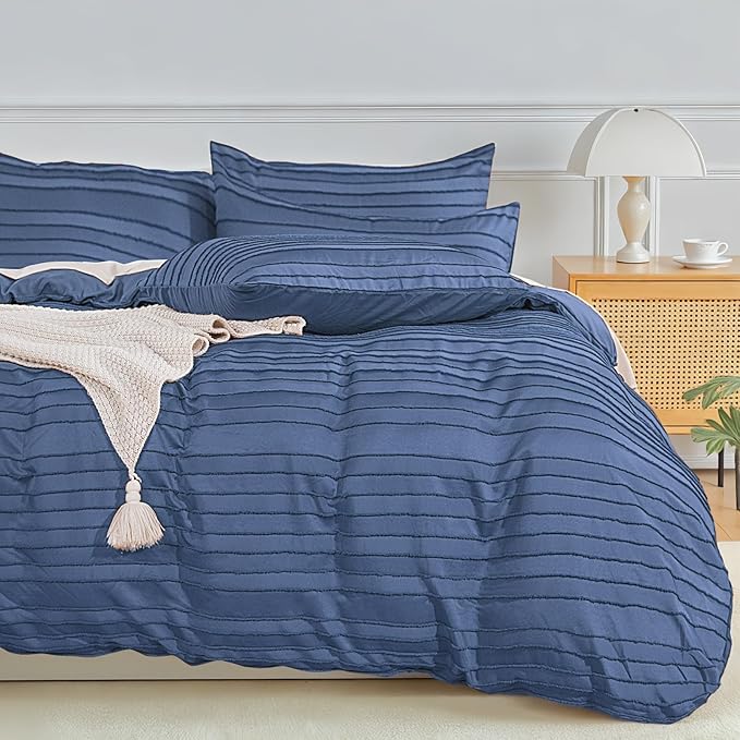 NEXHOME PRO Duvet Cover Queen, 3 Pieces Boho Tufted Duvet Cover Set, Soft and by NEXHOMEPRO