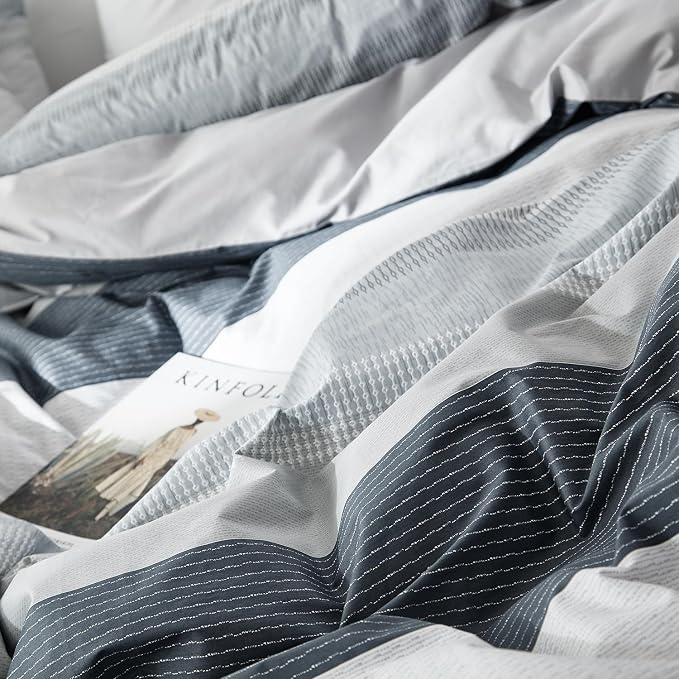 mixinni Geometric Striped Duvet Cover Set - Image 6