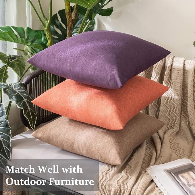 MIULEE Pack of 2 Decorative Outdoor Solid Waterproof Throw Pillow Covers Spring - Image 4
