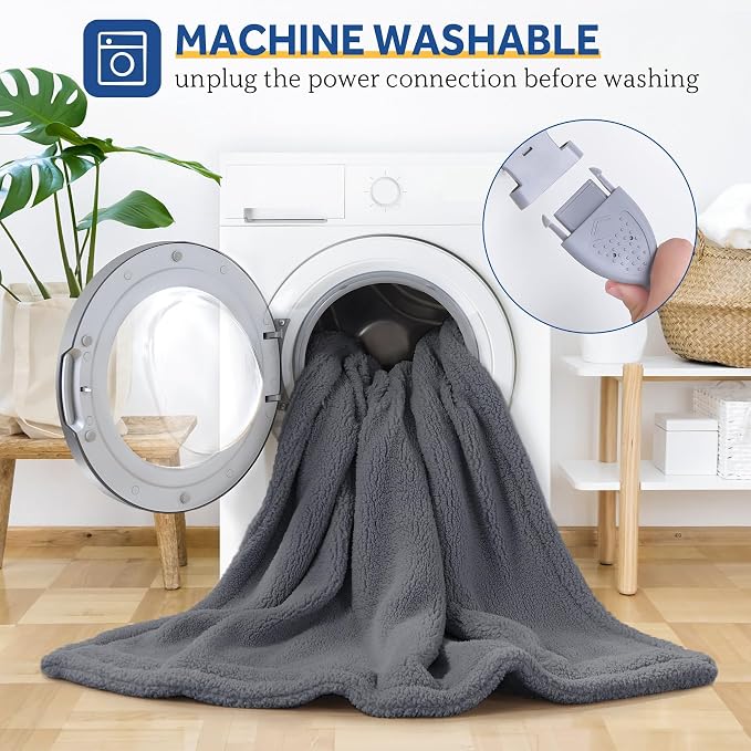 SEALY Electric Blanket Heated Throw 50"x60" Soft Double Sherpa Super Cozy - Image 6