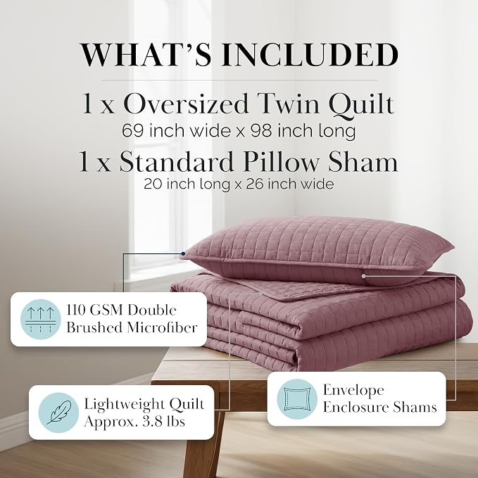 Southshore Fine Living, Inc. Twin Quilt Bedding Set, Soft Brushed Microfiber - Image 2