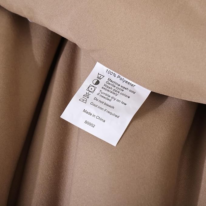 ROSGONIA California King Comforter Set Dark Khaki - Image 9
