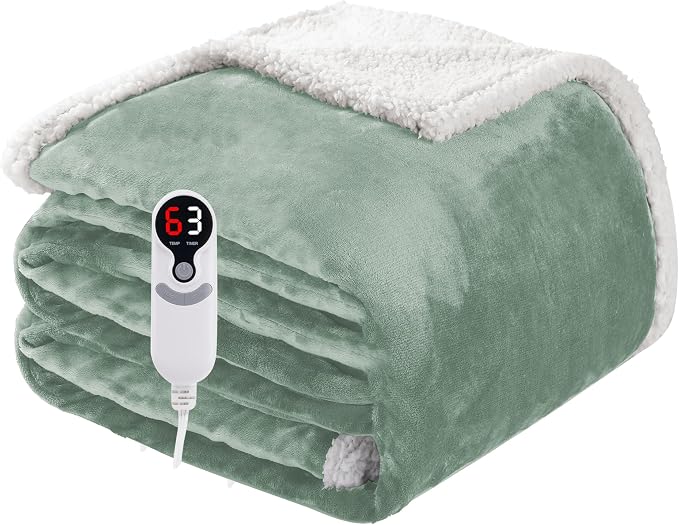 Electric Heated Blanket Full Size 72"x84", Soft Flannel by Soypipo