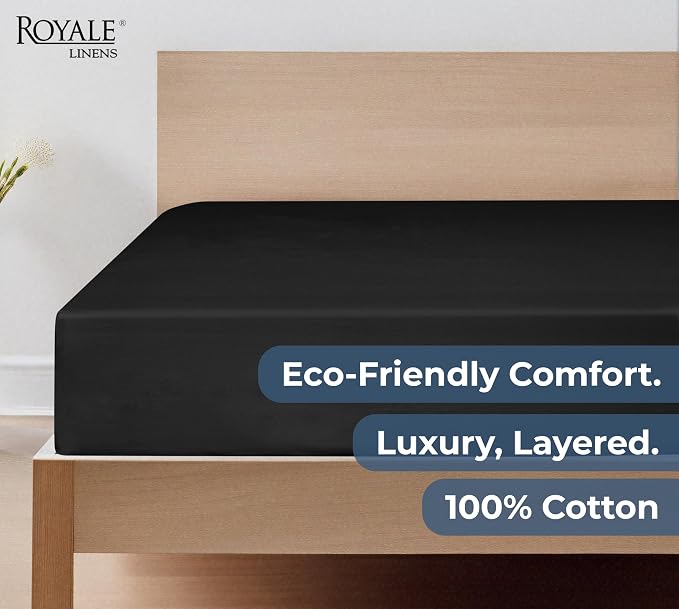 Royale Linens 100% Organic Cotton Fitted Sheet - Image 6