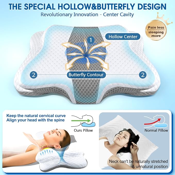 CHxxy Memory Foam Pillows, Cervical Pillow - Image 3