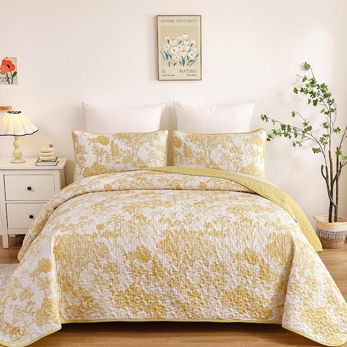 WONGS BEDDING Botanical Quilt Set Queen Size - Image 2