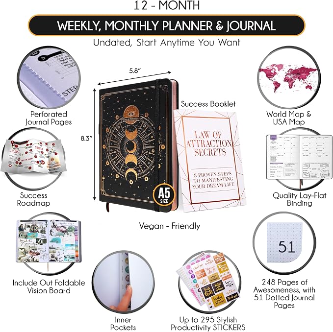 Life Planner - Undated Weekly & Monthly Planner, 12-Month Journey to Increase - Image 2
