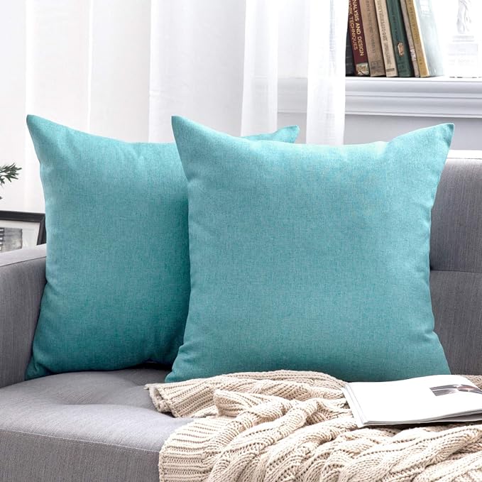 MIULEE Pack of 2 Decorative Outdoor Solid Waterproof Throw Pillow Covers Euro - Image 7