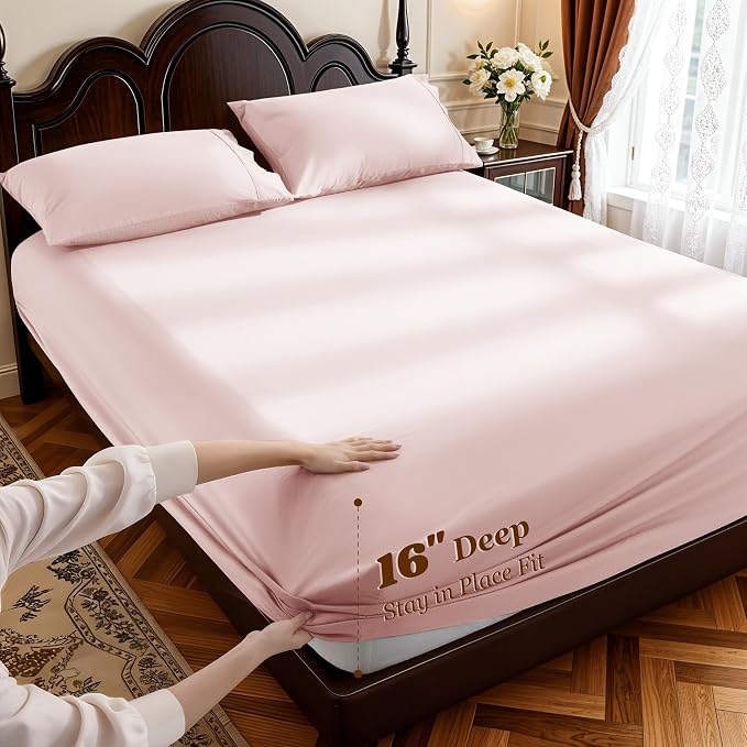 LBRO2M 1000 Thread Count 100% Egyptian Cotton Sheets Set King Size, 4 Piece - Image 4