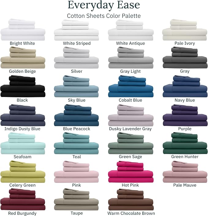California Design Den Soft 100% Cotton Queen Size Bed Sheets Set, 400 Thread - Image 8