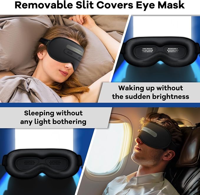 See-Through Sleep Mask with Removable Blackout Strip, Peek-a-Boo Window - Image 2