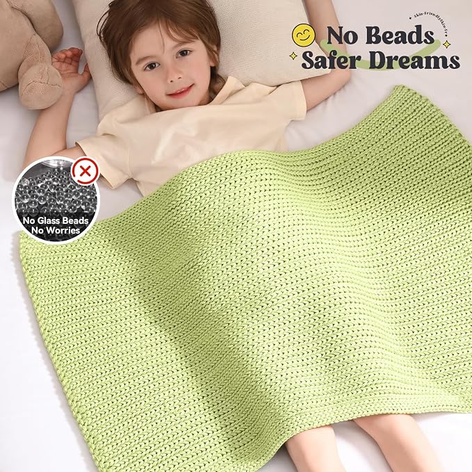 Guohaoi Knitted Weighted Lap Pad No Beads Cooling Weighted Blanket Kids - Image 3