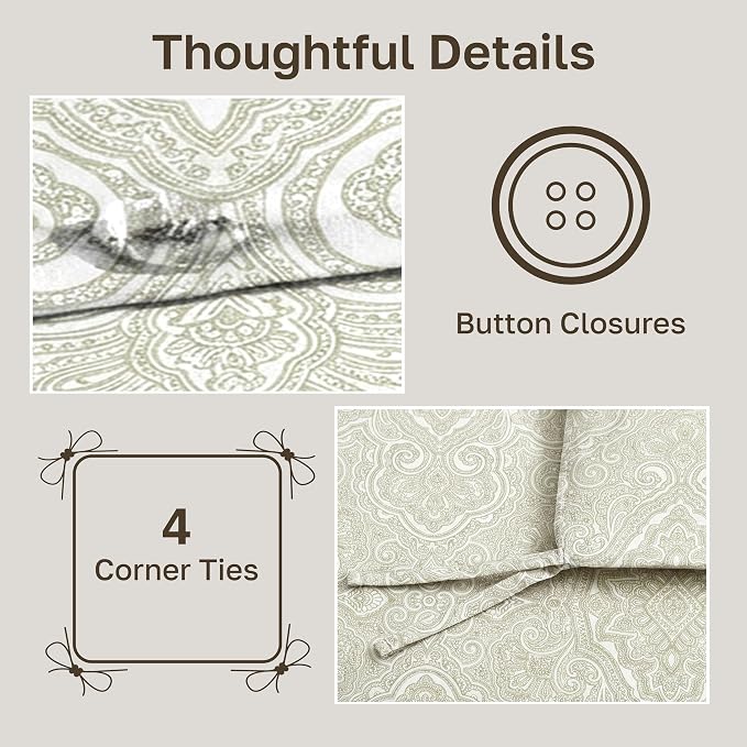 California Design Den 100% Cotton Duvet Cover King Only, Premium 400 Thread - Image 6