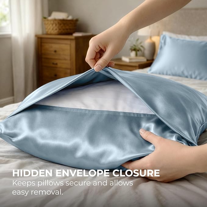 Pure Bedding Satin Pillowcase 2 Pack - Image 7