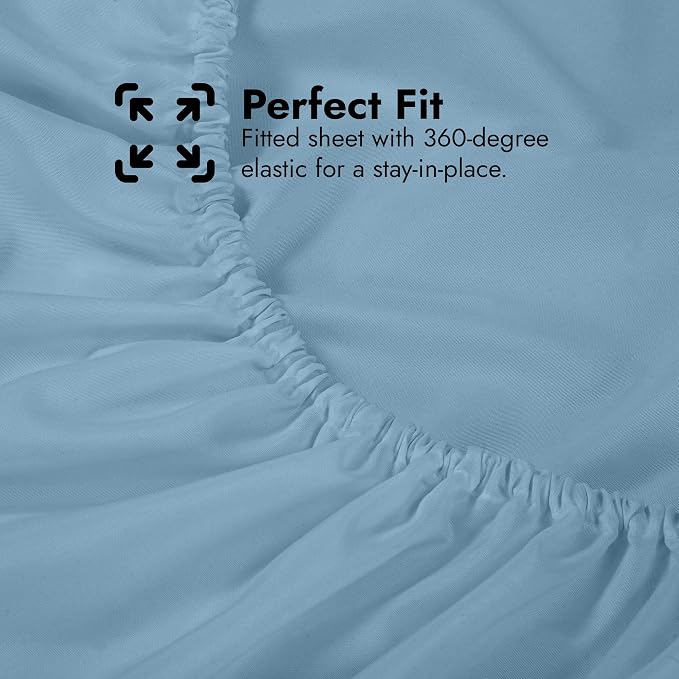 Royale Linens Extra Deep Pocket Full Fitted Sheet Only - Image 6
