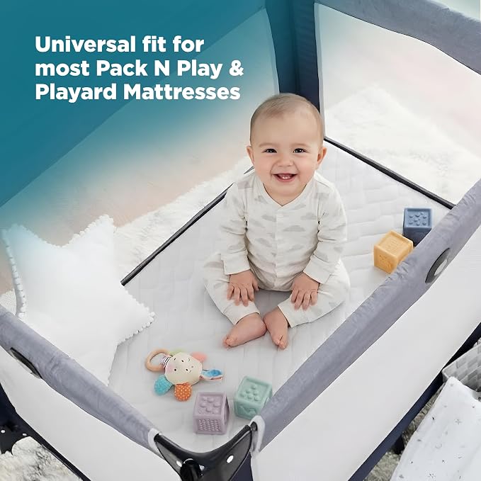 PlushDeluxe Pack and Play Mattress Protector, Waterproof Playard Pack N Play - Image 3