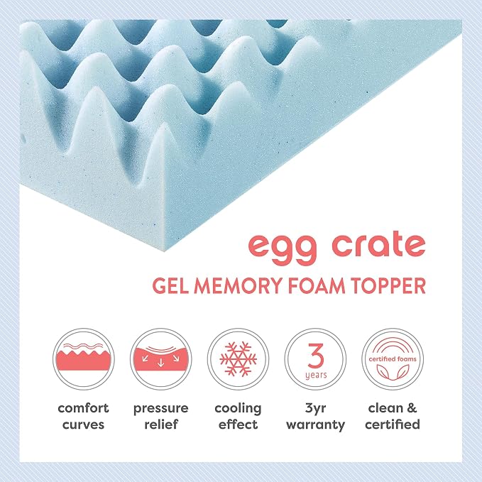 Best Price Mattress 2 Inch Egg Crate Memory Foam, Cooling Gel Infusion - Image 9