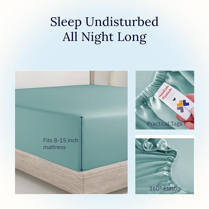 California Design Den Deep Pocket Twin XL Fitted Sheet, Soft 400 Thread Count - Image 6