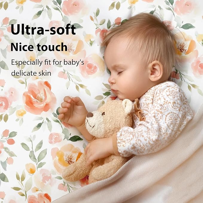 Baby Crib Sheets Girl, 3 Pack Toddler Bed Sheets - Image 2