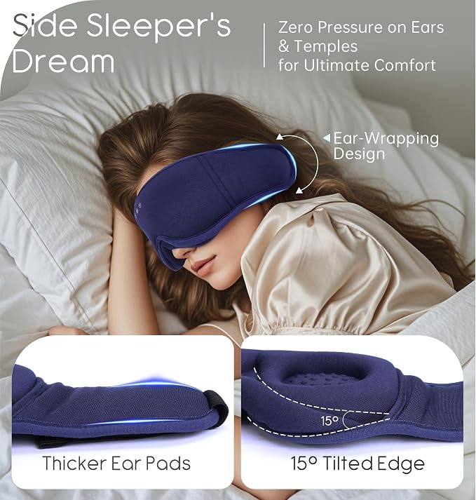 Sleep Mask with Headphones Bluetooth 5.4, TOPOINT 3D Eye Mask Blackout with - Image 5