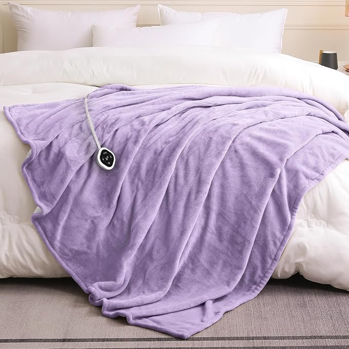 HOMLYNS LuxeHeat Heated Blanket Electric Blanket Twin Size, Soft Flannel Sherpa - Image 7