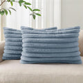 Pallene Faux Fur Plush Lumbar Throw Pillow Covers 12x20 Set of 2, Luxury Soft by PALLENE