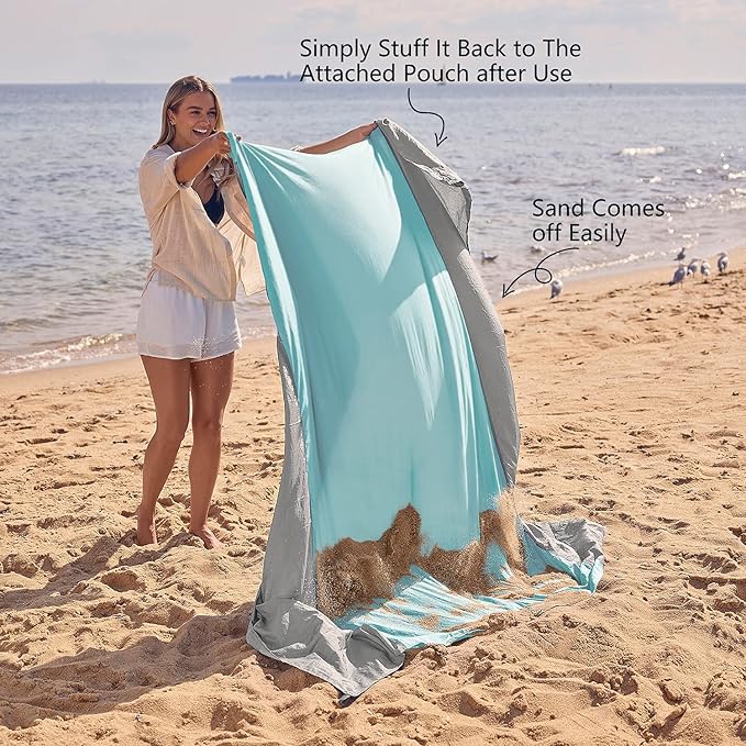 WEKAPO Beach Blanket Sandproof Waterproof, Extra Large Beach Mat, Oversized & - Image 5