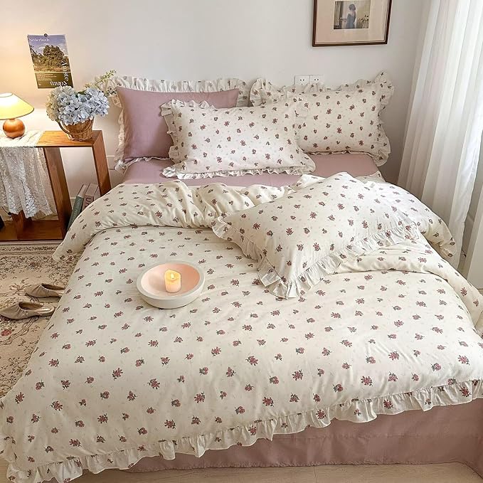 MKXI Twin Size Floral Duvet Cover Set - Image 2