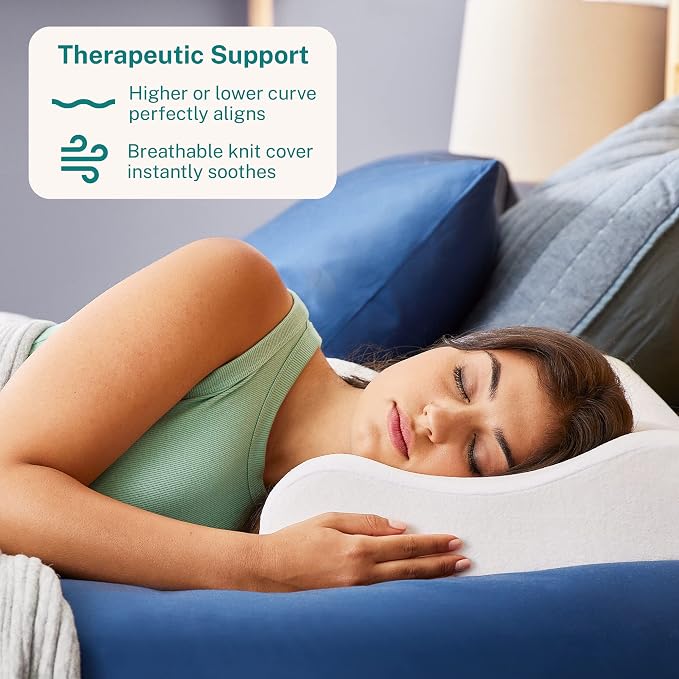 Sleep Innovations Memory Foam Contour Pillow, Standard Size, and Shoulder - Image 2
