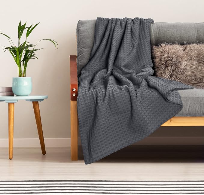 Utopia Bedding 100% Cotton Waffle Weave Blanket Full Size - Image 3