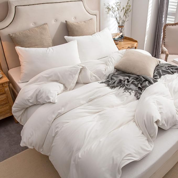 PURE ERA Jersey Knit Duvet Cover Set 100% T-Shirt Cotton Super Soft Comfy 3pc - Image 2