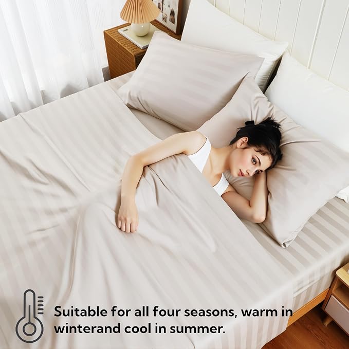 Cotton Flat Sheets Only, 600 TC 100% Cotton Flat Sheet Top Sheet Only, Cal King - Image 7