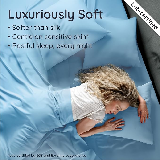 Bambaw Queen Sheet Set – 4pcs 100% Viscose Derived from Bamboo Sheets Queen - Image 4