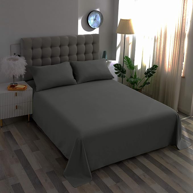 Sfoothome Fitted Sheet Dark Gray, 14 Inch Deep Pocket, Twin XL Bed Fitted Sheet - Image 3