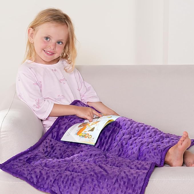 Kivik 2 lbs Weighted Lap Pad, Ultra Soft Minky Dotted Heavy Blankets Throw by Kivik