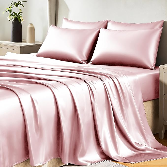 CozyLux Satin Sheets Queen Size Bed Set by CozyLux