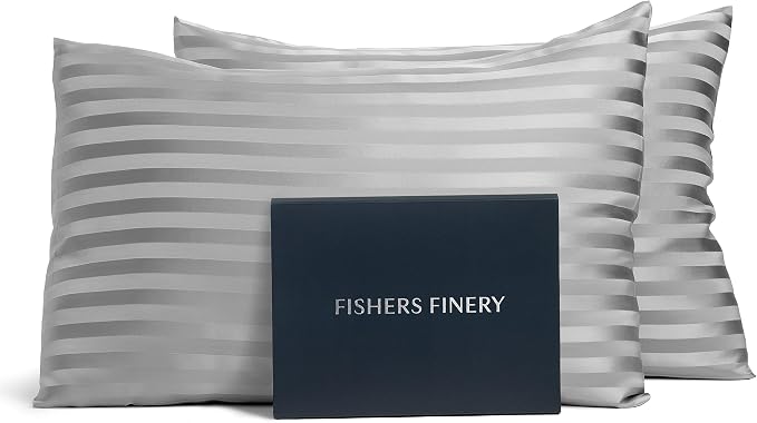 Fishers Finery 25mm 100% Pure Mulberry Silk Pillowcase Set by FishersFinery