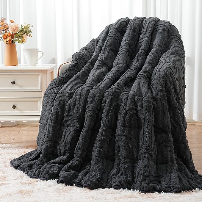 Wemore Jacquard Fleece Weighted Blanket Queen Size 60" x 80" 20lbs, Ultra Soft by WemoreDirect