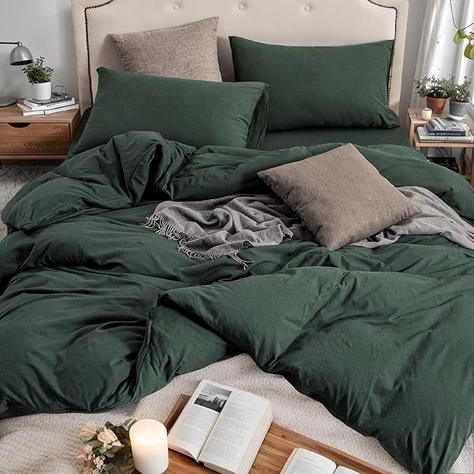 PURE ERA Jersey Knit Duvet Cover Set 100% T-Shirt Cotton Super Soft Comfy 3pc by PUREERA
